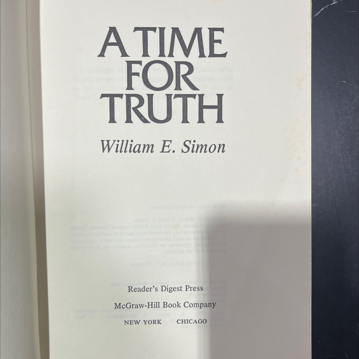 a time for truth book, by William E. Simon, 1978 Hardcover image 2