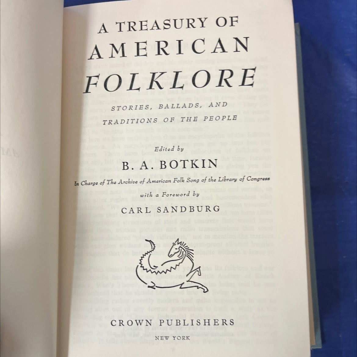 a treasury of american folklore stories, ballads, and traditions of the people book, by b. a. botkin, 1962 Hardcover image 2