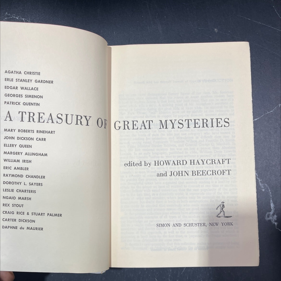 a treasury of great mysteries book, by howard haycraft, john beecroft, 1957 Hardcover image 2