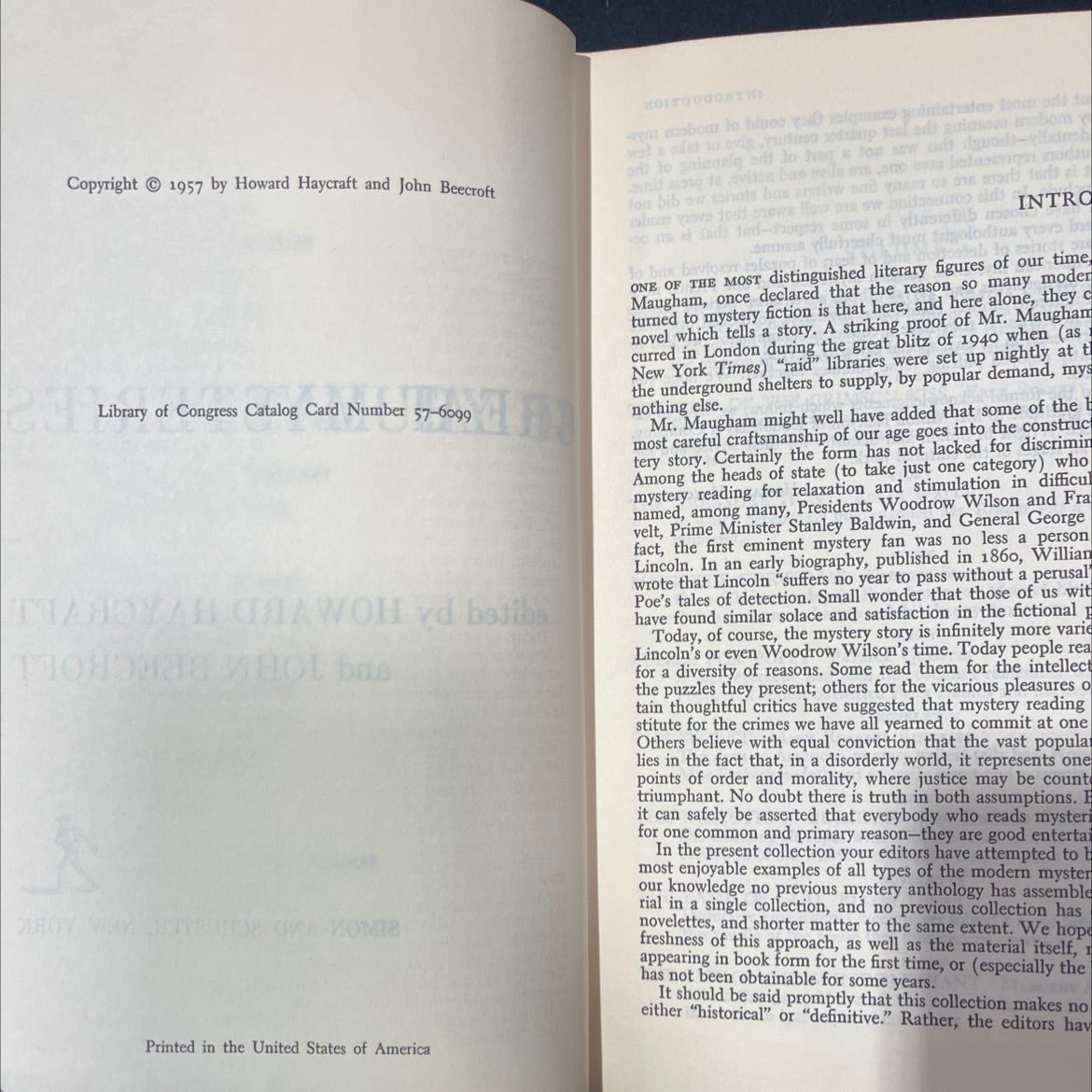 a treasury of great mysteries book, by howard haycraft, john beecroft, 1957 Hardcover image 3