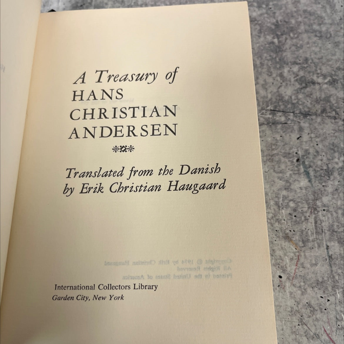 a treasury of hans christian andersen book, by Erik Christian Haugaard, 1974 Hardcover image 2