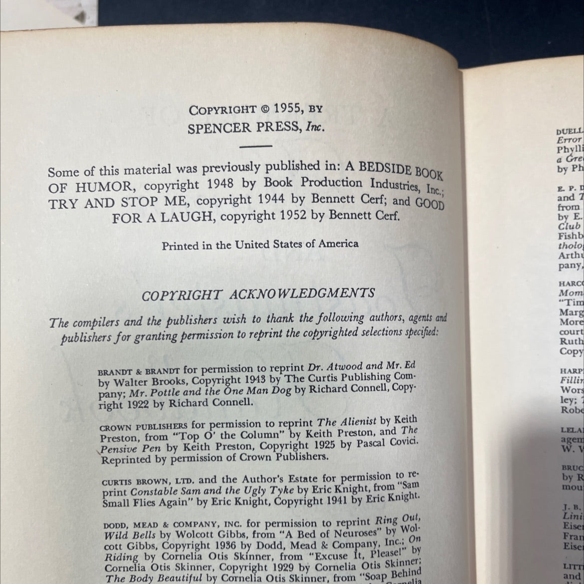 a treasury of humor toastmaster's handbook book, by marjorie barrows, mathilda schirmer, 1955 Hardcover image 3