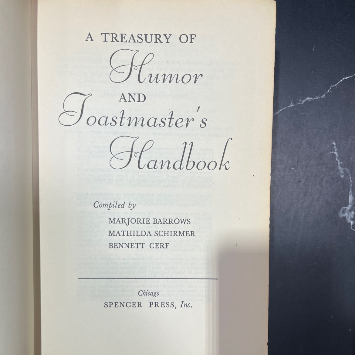 a treasury of humor toastmaster's handbook book, by marjorie barrows, mathilda schirmer, 1955 Hardcover image 2