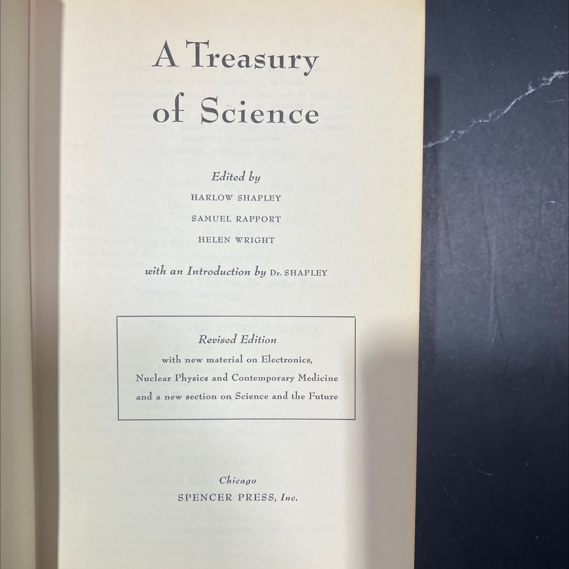 a treasury of science book, by harlow shapley, samuel rapport, helen wright, 1954 Hardcover image 2