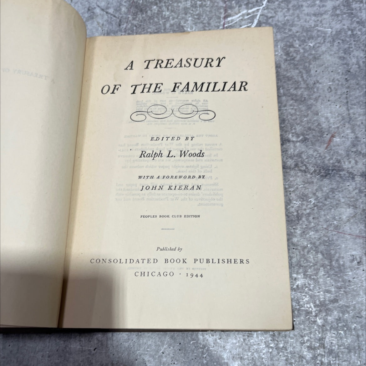a treasury of the familiar book, by ralph l. woods, 1944 Hardcover image 2