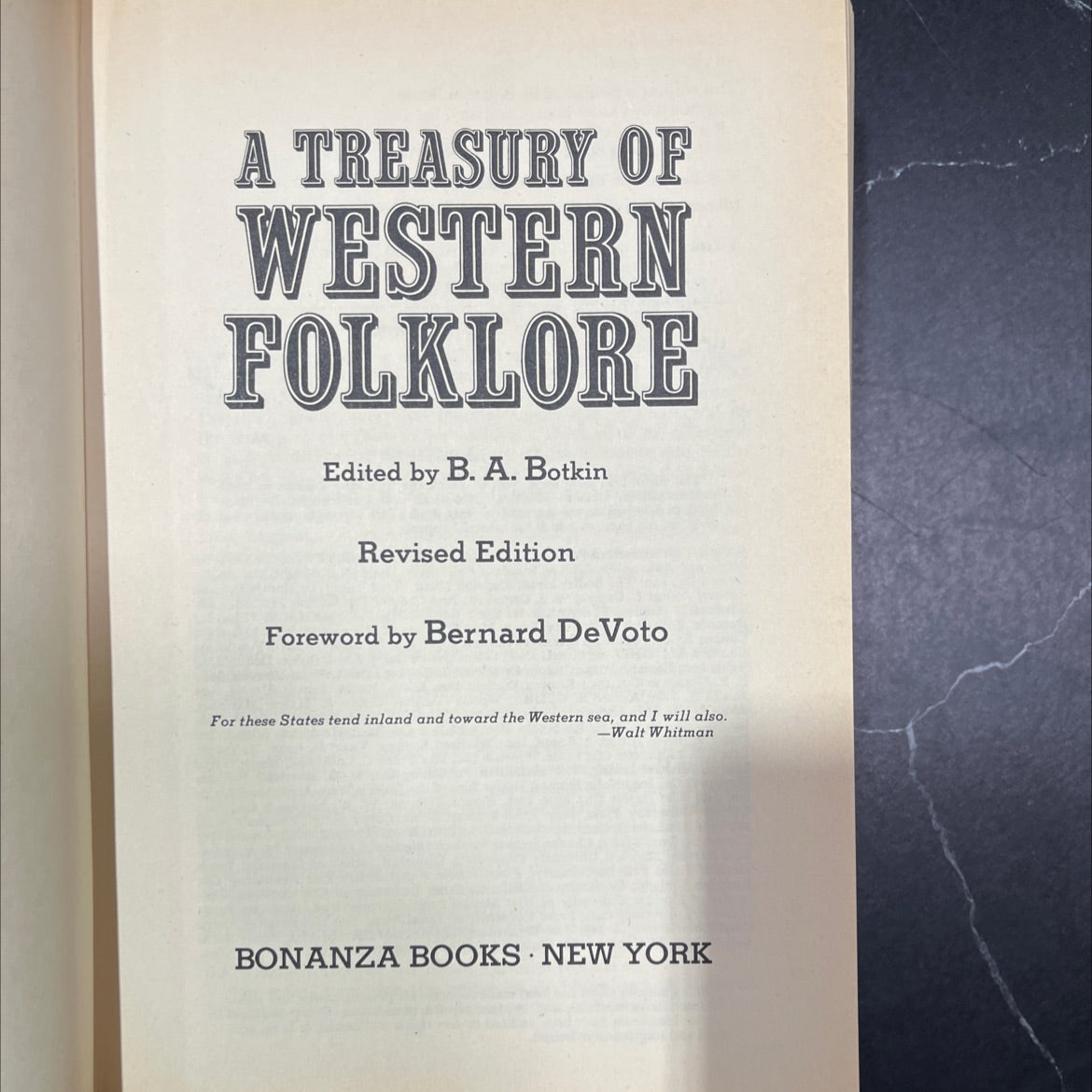 a treasury of western folklore book, by b.a. botkin, 1975 Hardcover image 2