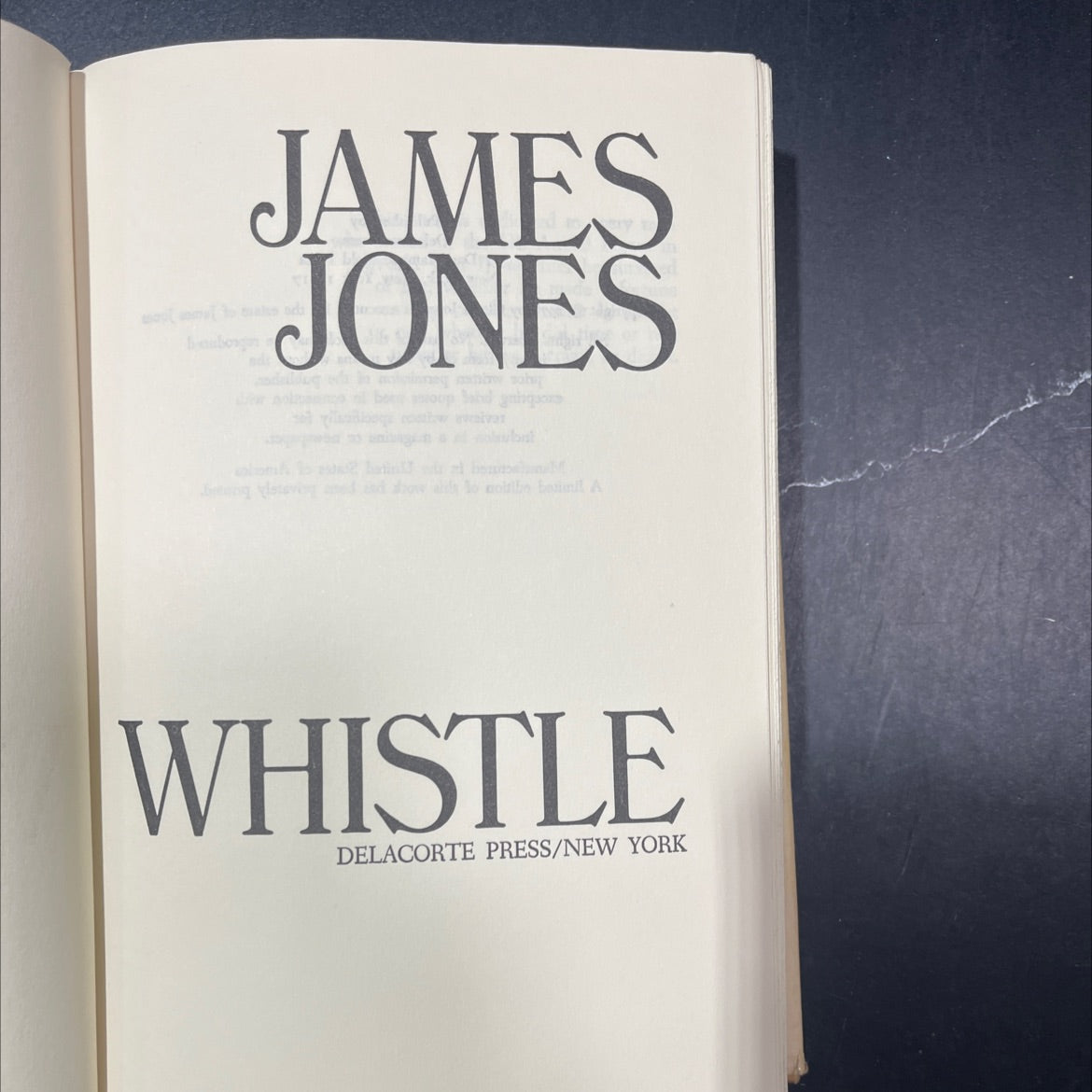 a whistle book, by james jones, 1978 Hardcover image 2