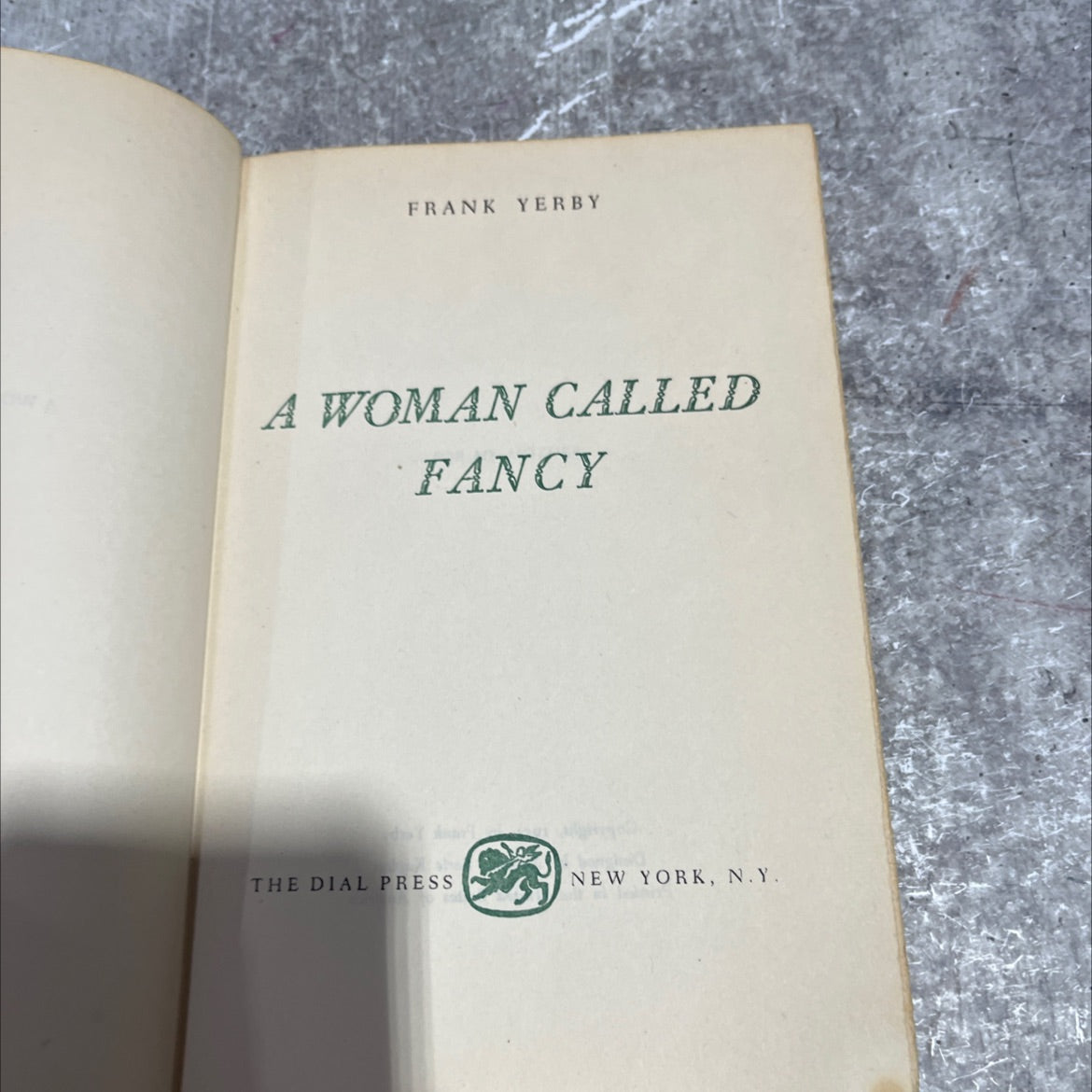 a woman called fancy book, by frank yerby, 1951 Hardcover image 2