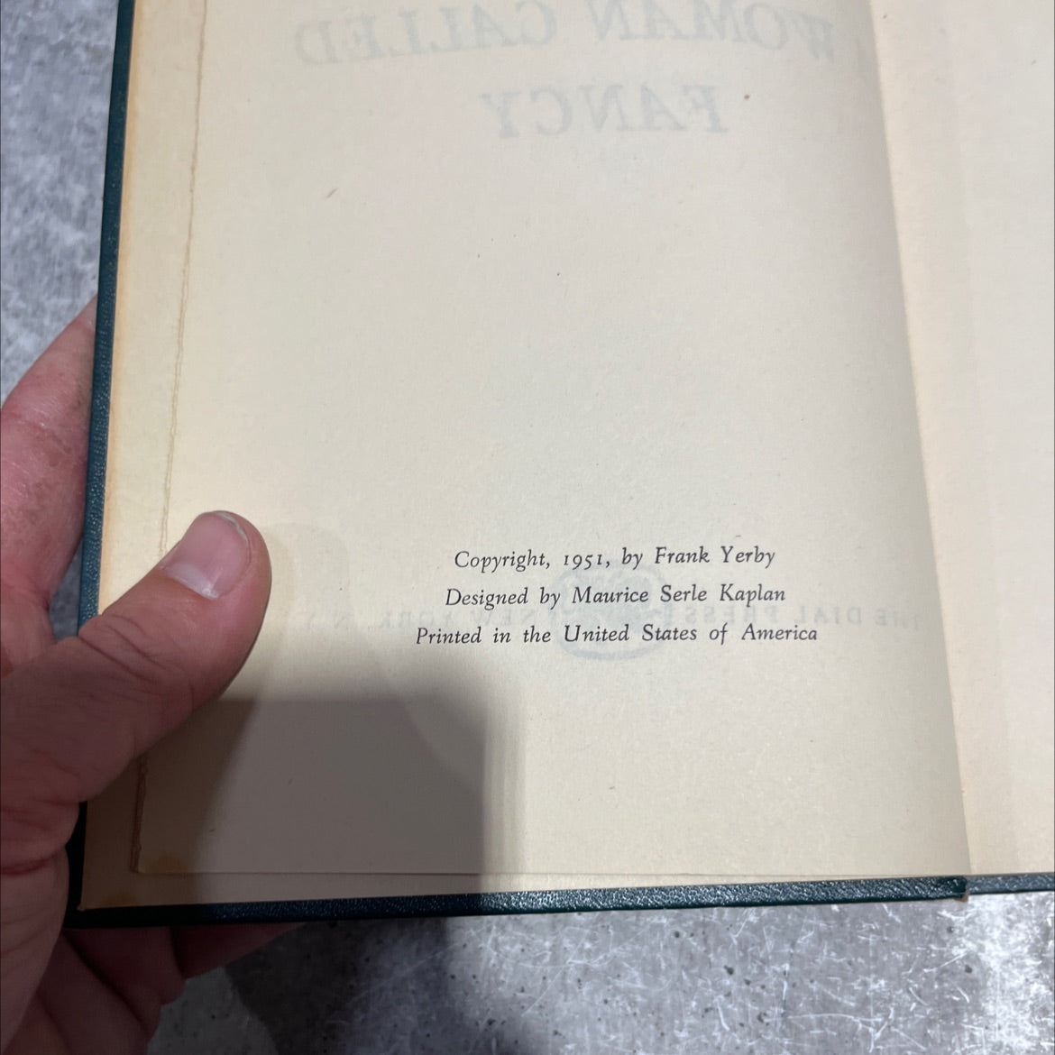 a woman called fancy book, by frank yerby, 1951 Hardcover image 3