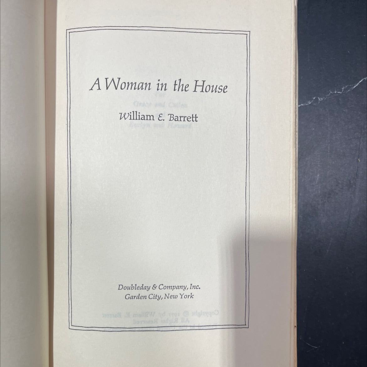 a woman in the house book, by William E. Barrett, 1971 Hardcover image 2