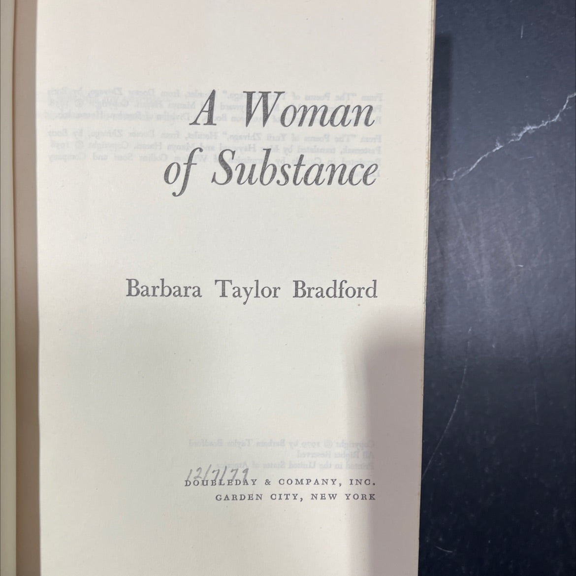 a woman of substance book, by barbara taylor bradford, 1979 Hardcover image 2