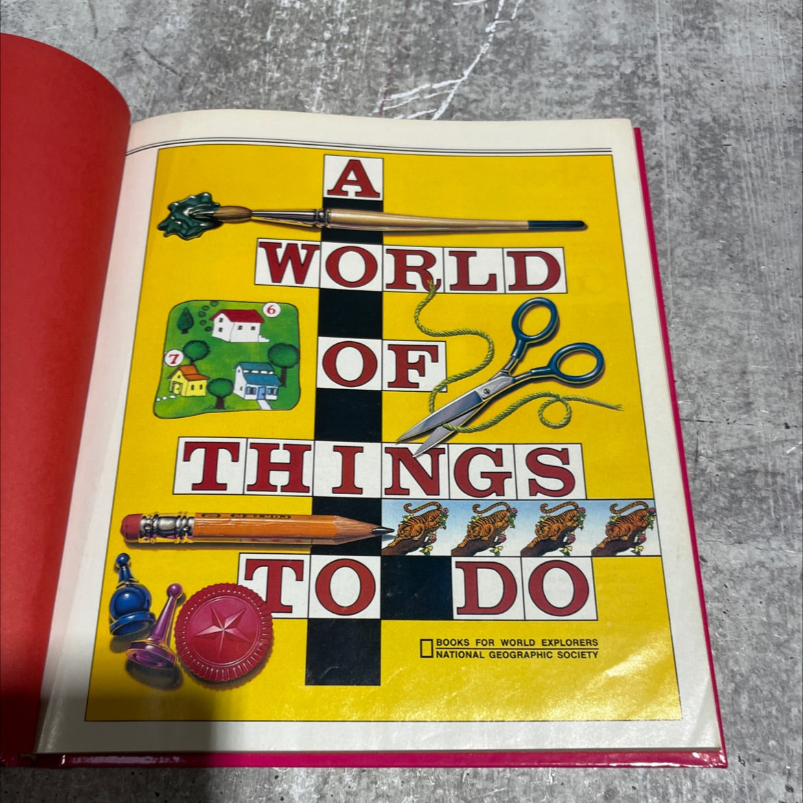 a world of things to do books for world explorers book, by national geographic society, 1986 Hardcover image 2