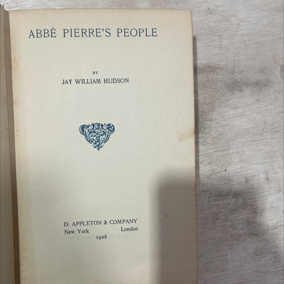 abbé pierre's people book, by jay william hudson, 1928 Hardcover, Antique image 2