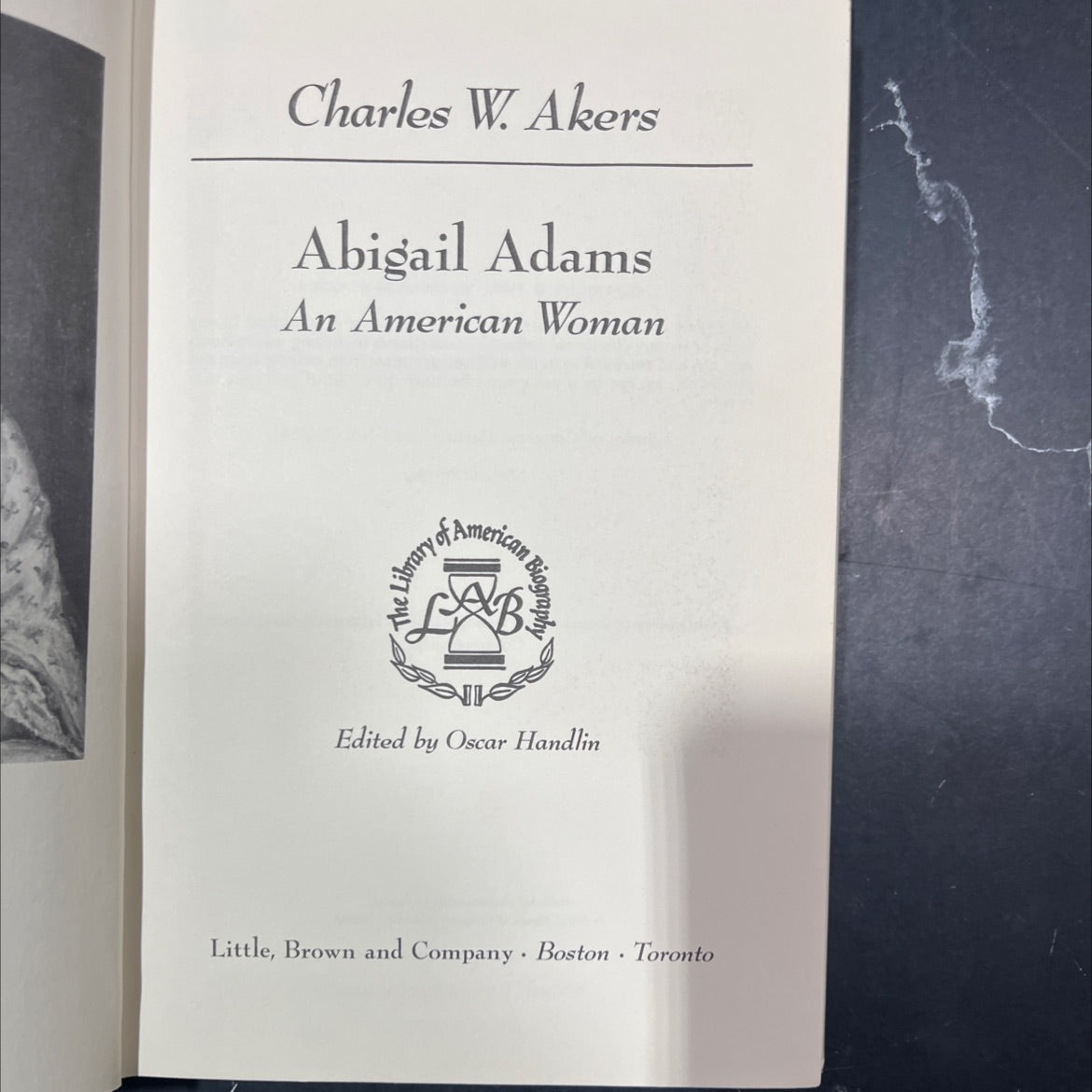 abigail adams an american woman book, by charles w. akers, 1980 Hardcover image 2