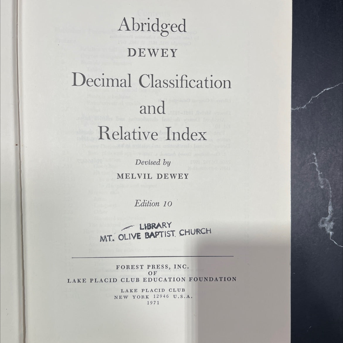 abridged dewey decimal classification and relative index book, by melvil dewy, 1971 Hardcover image 2