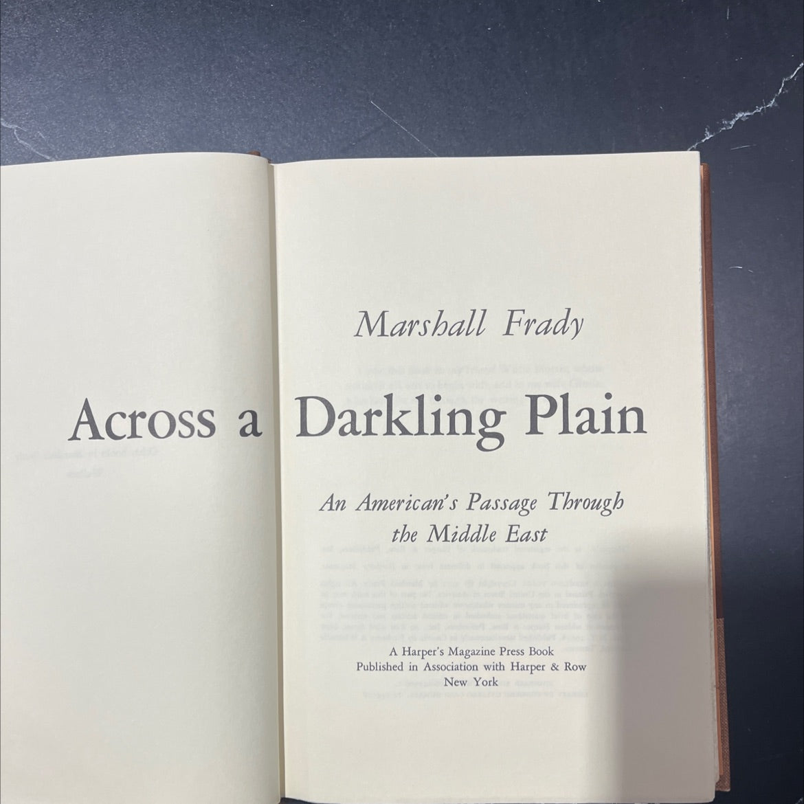 across a darkling plain book, by Marshall Frady, 1971 Hardcover image 2