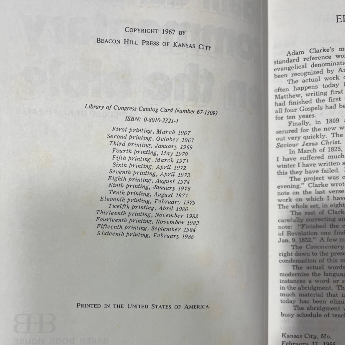 adam clarke's commentary on the bible abridged by ralph earle book, by Ralph Earle, 1985 Hardcover image 3