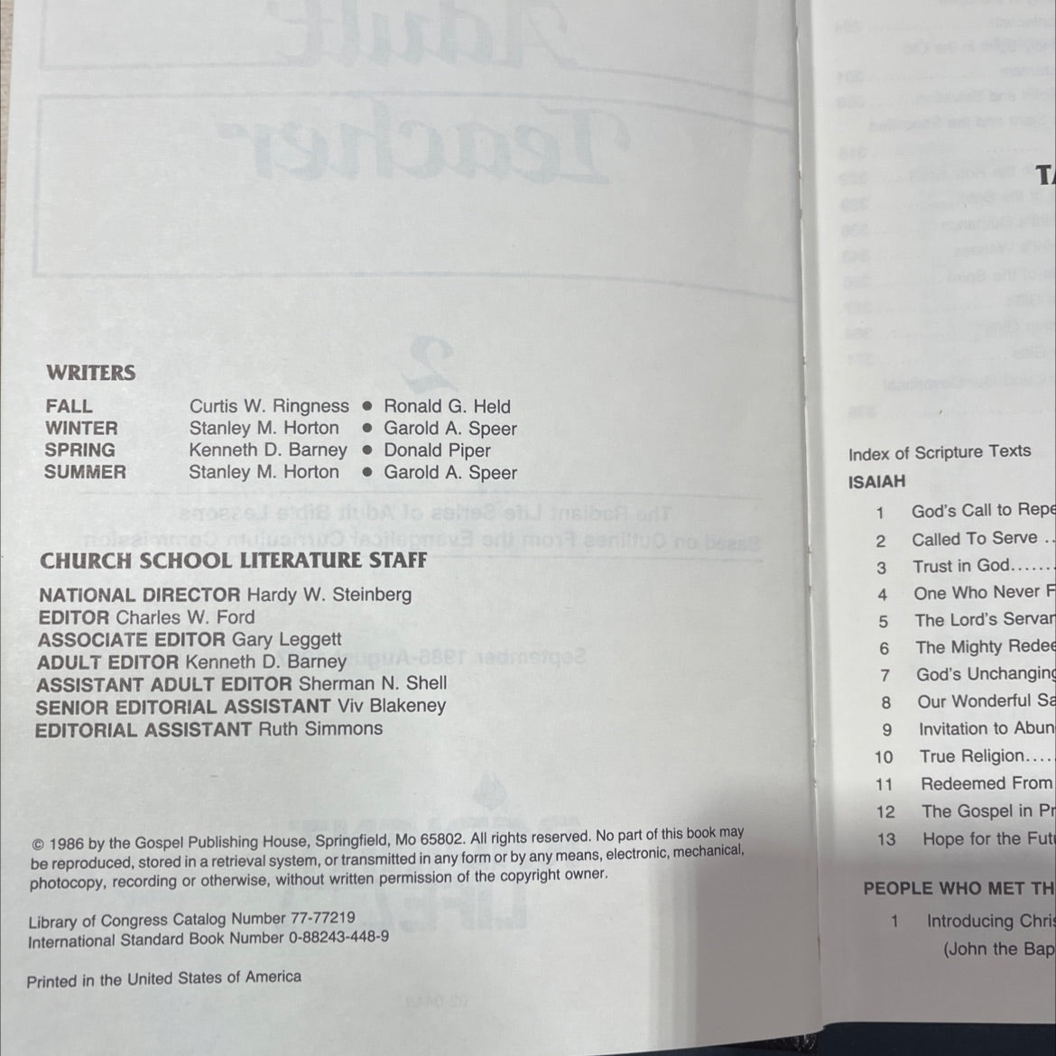 adult teacher 2 the radiant life series of adult bible lessons book, by Curtis W. Ringness, Stanley M. Horton, Kenneth image 3