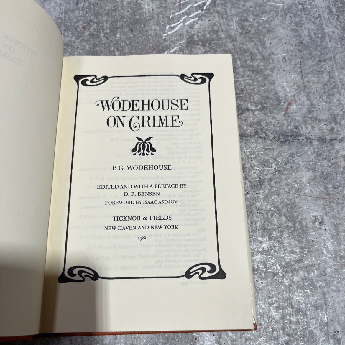 airo wodehouse on grime book, by P. G. Wodehouse, 1981 Hardcover image 2