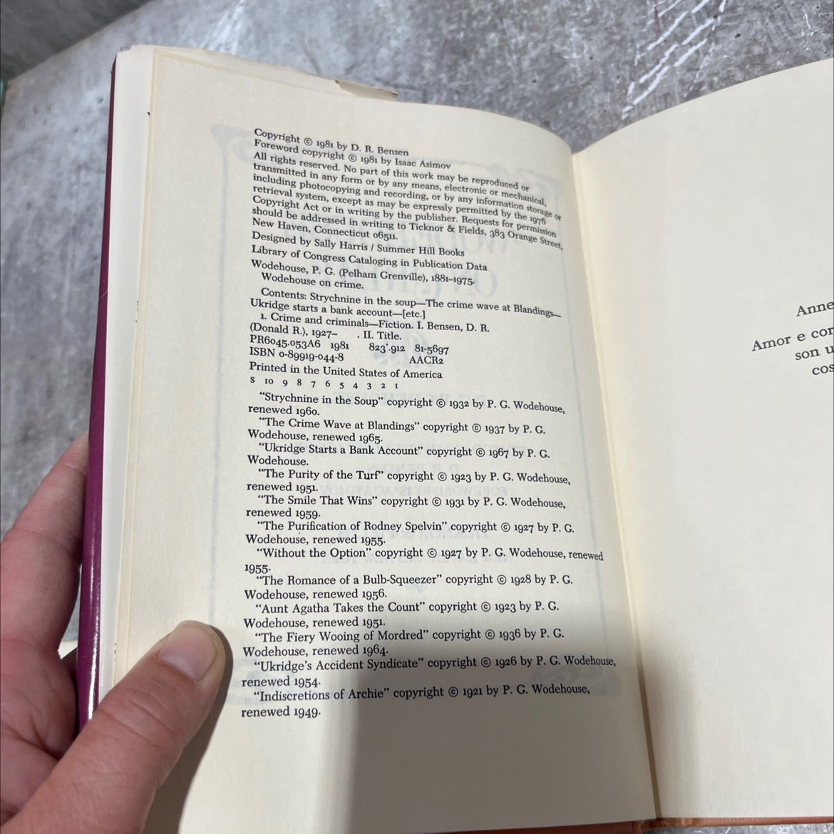 airo wodehouse on grime book, by P. G. Wodehouse, 1981 Hardcover image 3