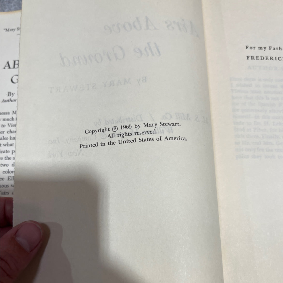 airs above the ground book, by mary stewart, 1965 Hardcover image 3