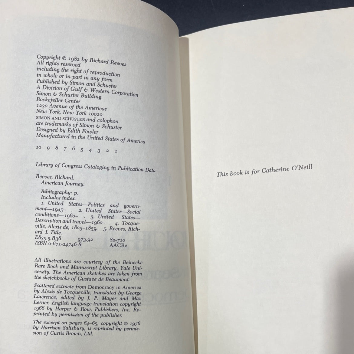 alexis de tocqueville book, by richard reeves, 1982 Hardcover image 3