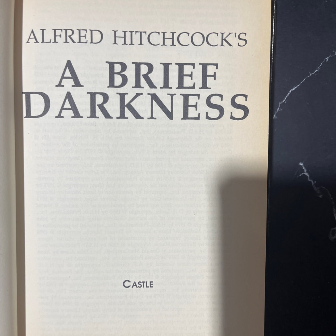 alfred hitchcock's a brief darkness book, by unknown, 1988 Hardcover image 2