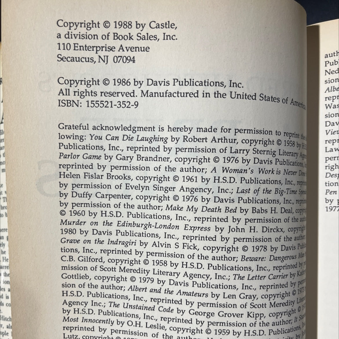 alfred hitchcock's a brief darkness book, by unknown, 1988 Hardcover image 3