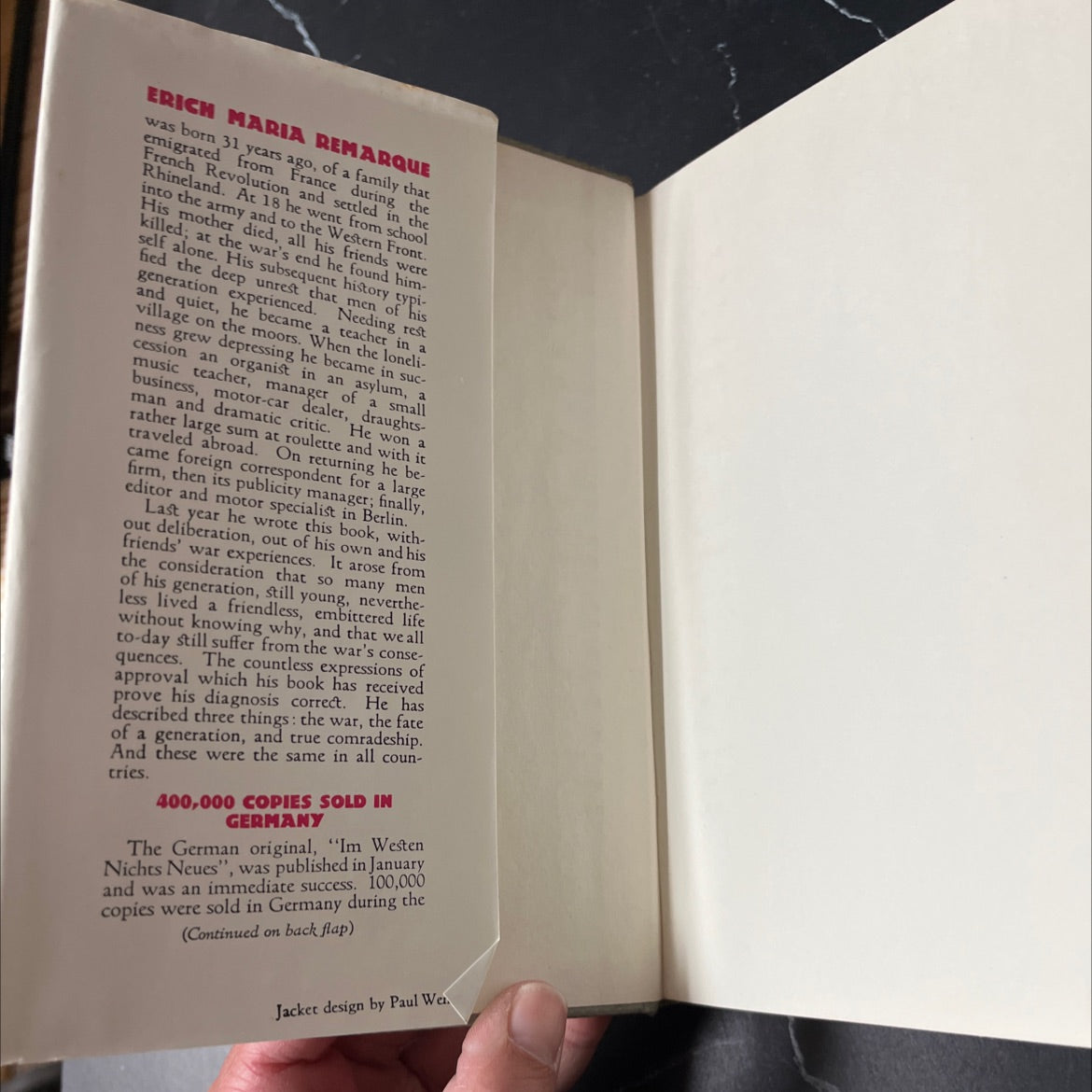 all quiet on the western front book, by erich maria remarque, 1958 Hardcover image 4