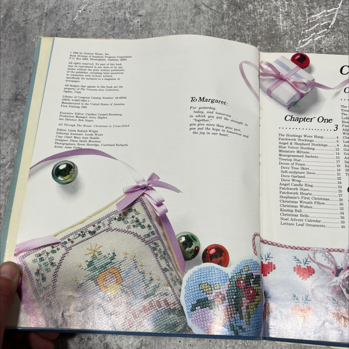 all through the house: christmas in cross-stitch book, by unknown, 1985 Hardcover image 3