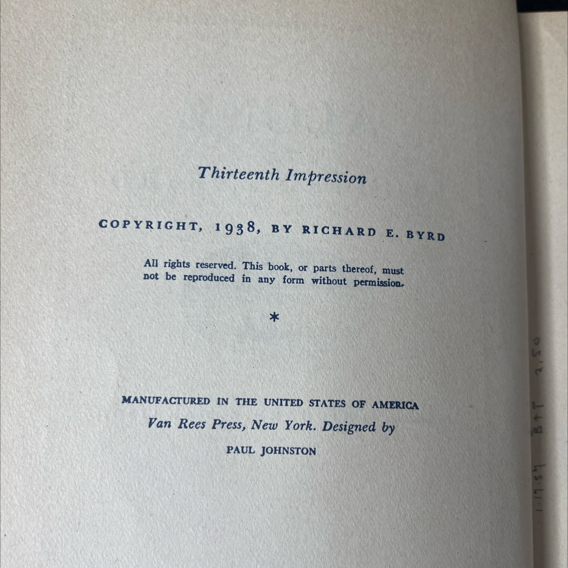 alone book, by richard e. byrd, 1938 Hardcover, Vintage, Heavily Used image 3