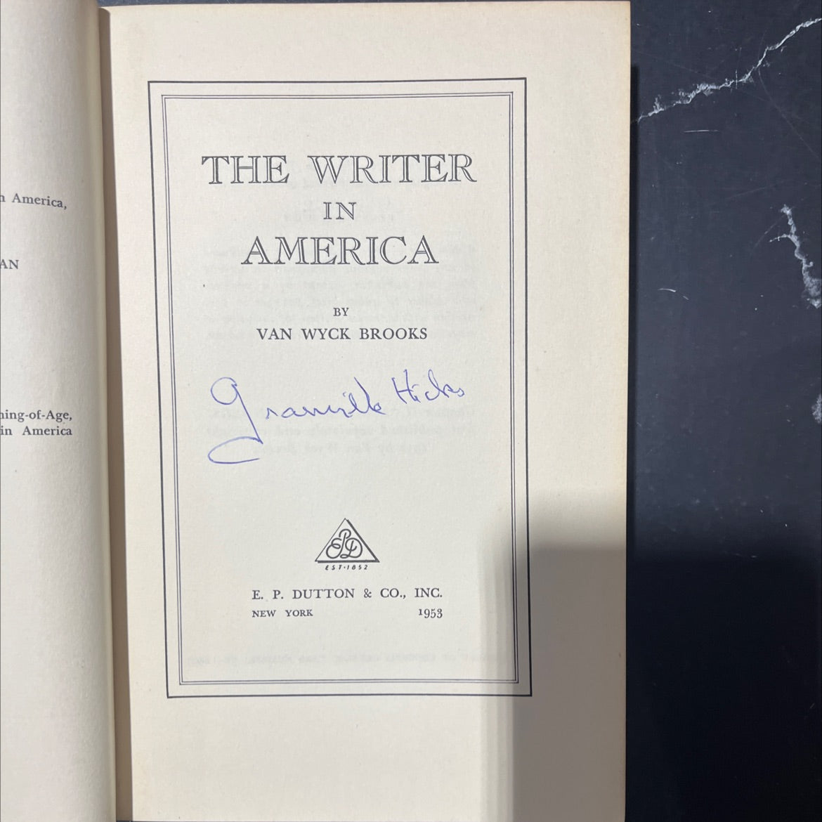 america, the writer in america an ming-of-age, in america book, by van wyck brooks, 1953 Hardcover image 2