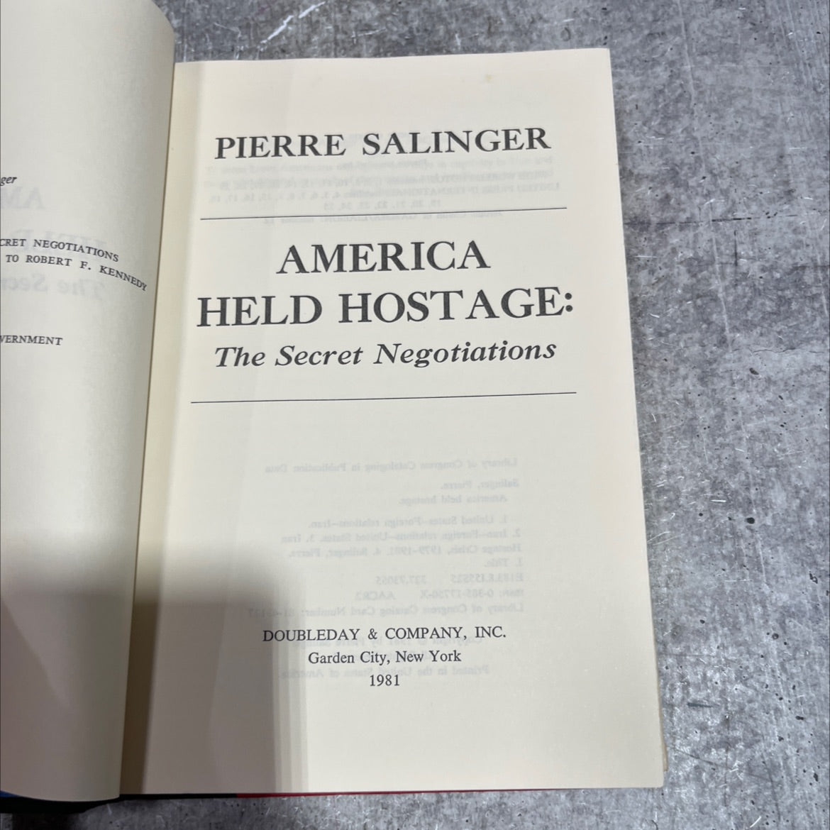 america held hostage: the secret negotiations to robert f. kennedy book, by pierre salinger, 1981 Hardcover image 2
