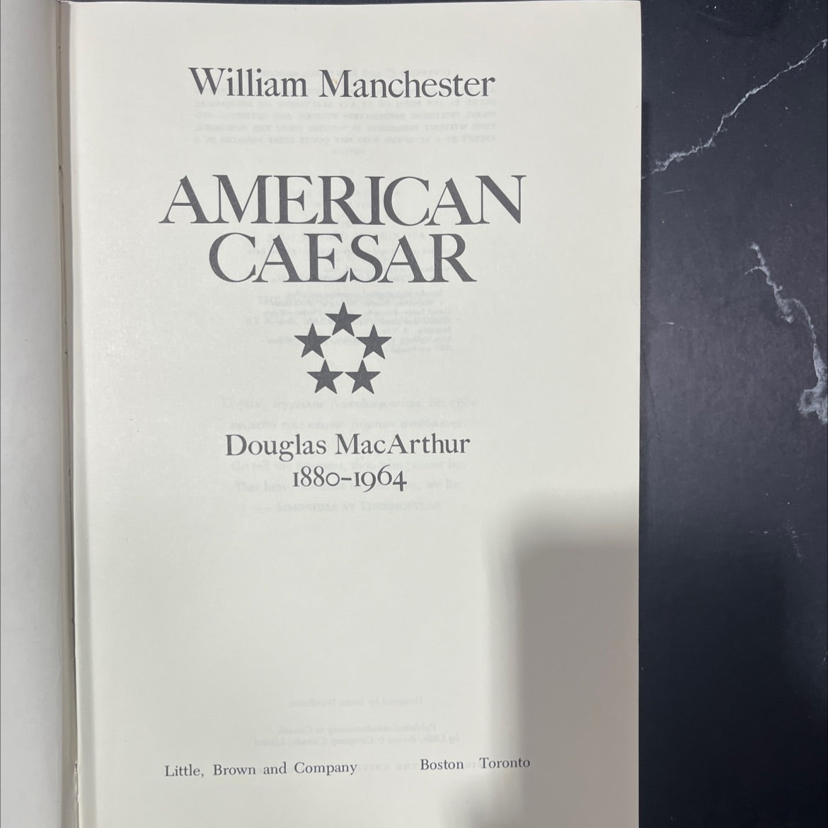 american caesar, douglas macarthur 1880-1964 book, by william manchester, 1978 Hardcover image 2