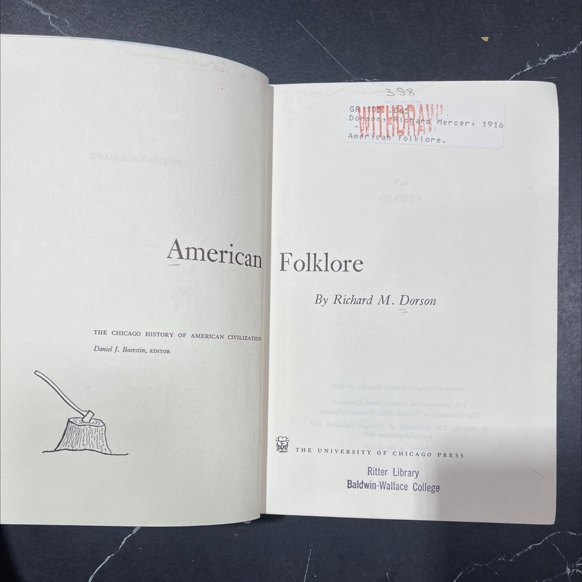 american folklore book, by richard m. dorson, 1960 Hardcover image 2
