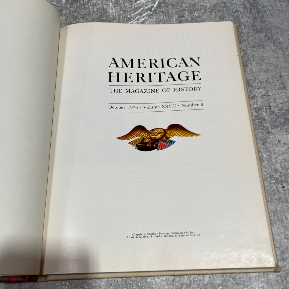 american heritage the magazine of history book, by unknown, 1976 Hardcover image 2
