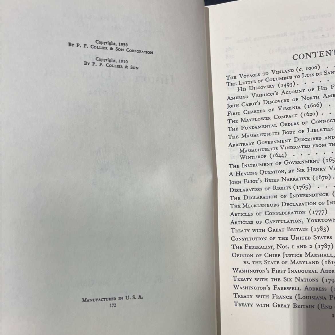 american historical documents 1000-1904 book, by charles w. eliot, ll.d., 1938 Hardcover image 3