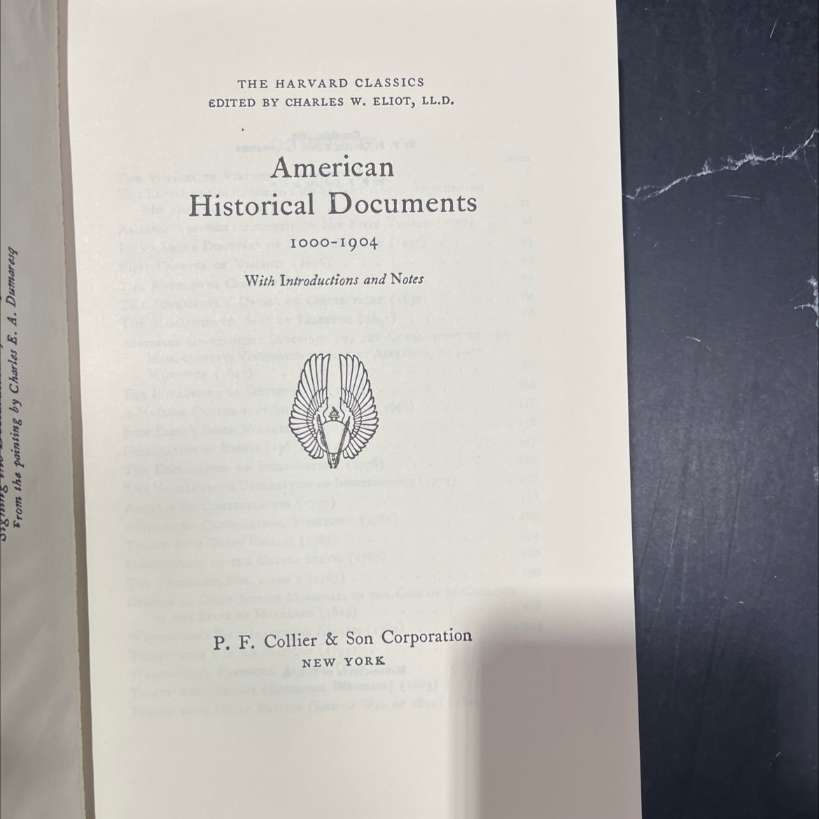 american historical documents 1000-1904 book, by charles w. eliot, ll.d., 1938 Hardcover image 2