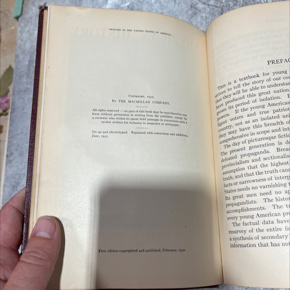 american history book, by thomas m. marshall, 1935 Hardcover image 3