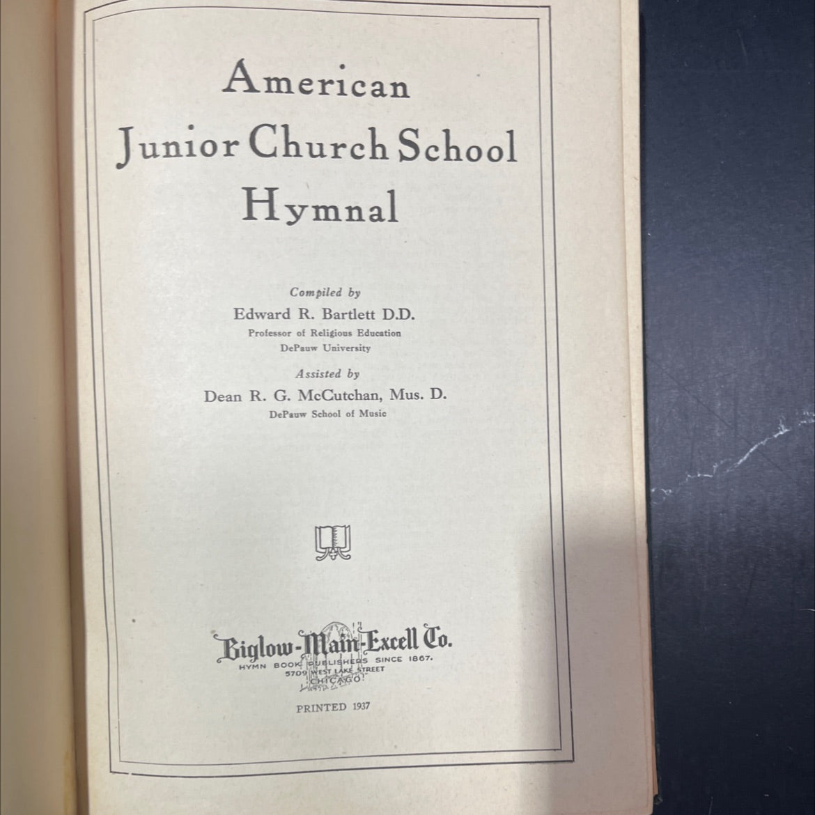 american junior church school hymnal book, by edward r. bartlett d.d., 1937 Hardcover image 2