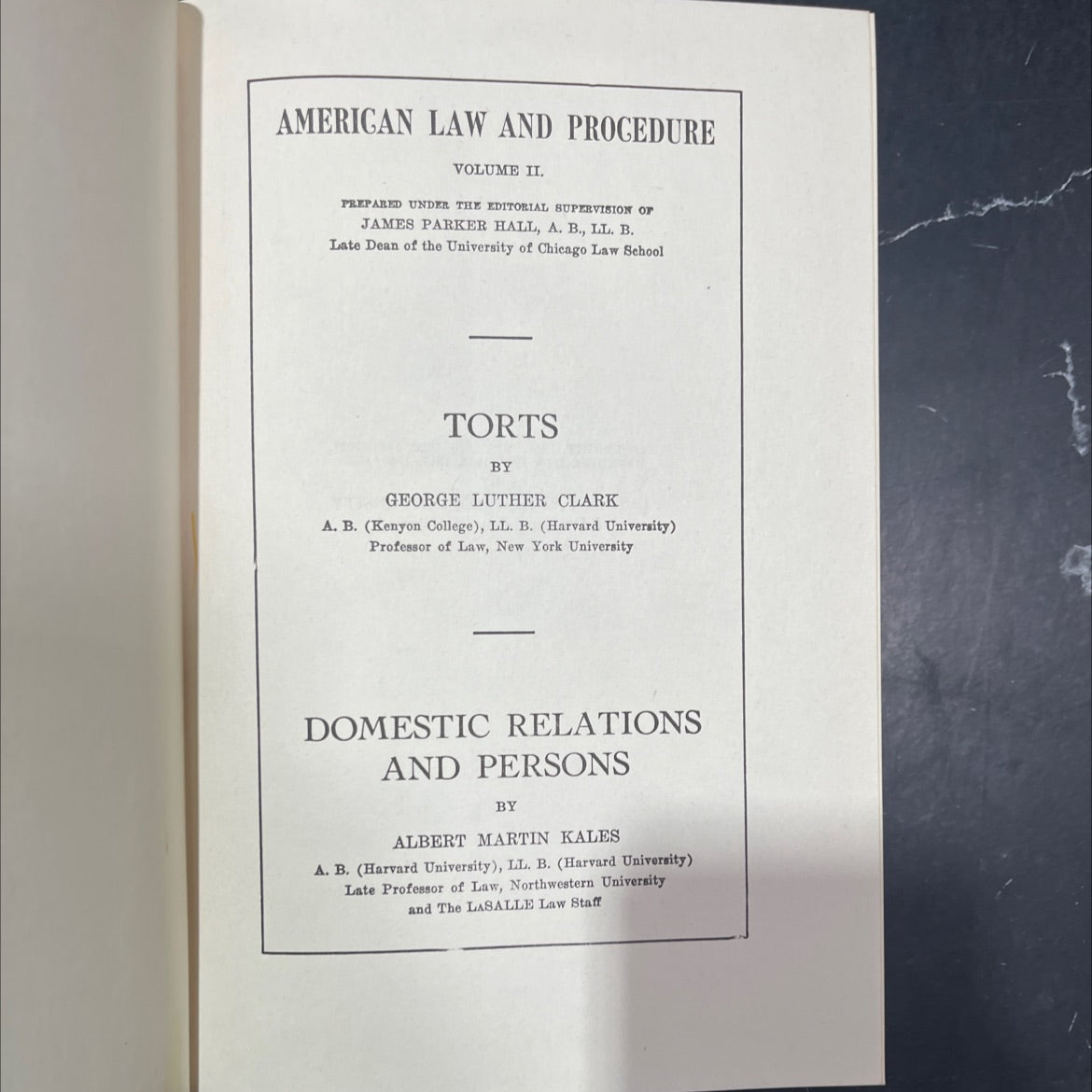 american law and procedure volume ii book, by james parker hall, george luther clark, albert martin kales, 1953 image 2