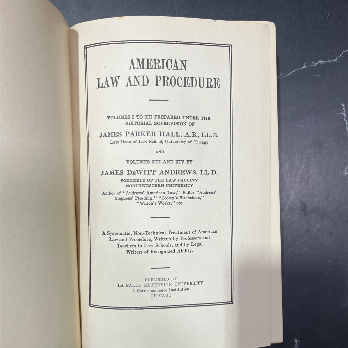 american law and procedure book, by james parker hall, james dewitt andrews, 1952 Hardcover image 2
