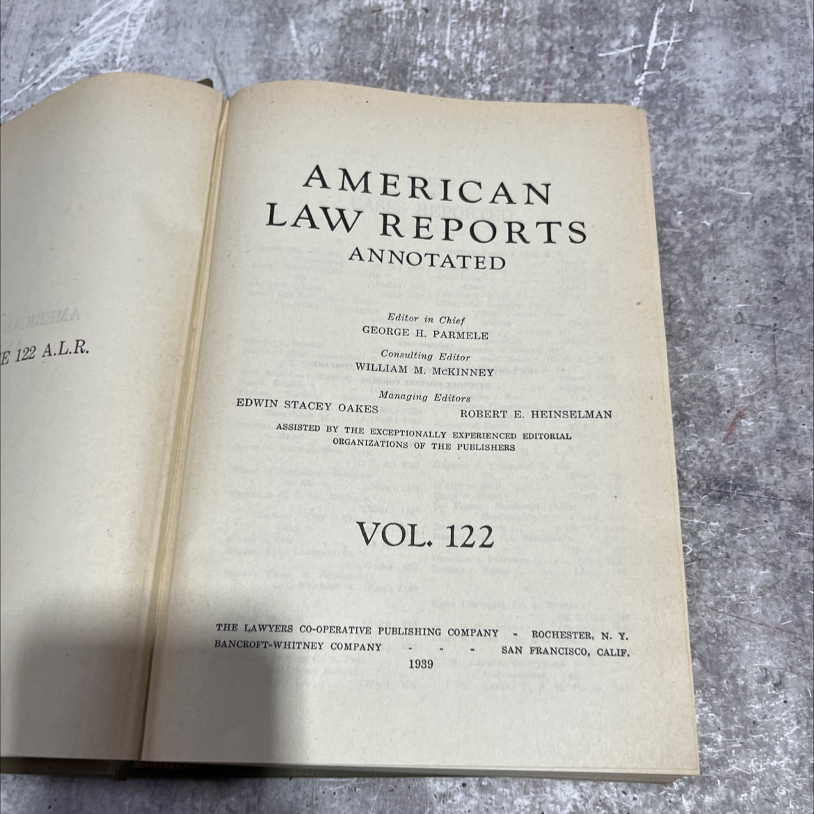 american law reports annotated book, by george h. parmele, 1939 Hardcover image 2