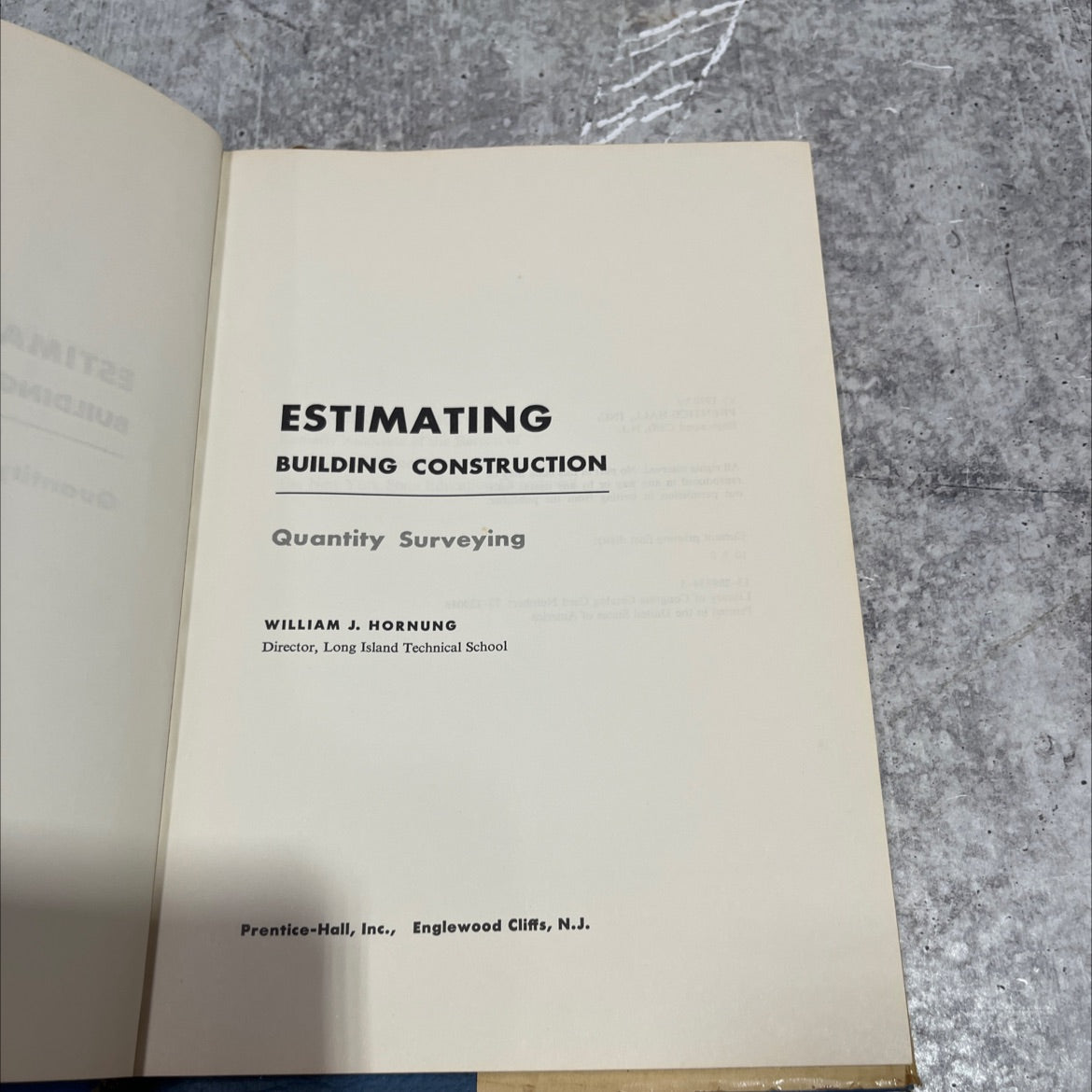 amites estimating building construction a quantity surveying book, by william j. hornung, 1970 Hardcover image 2