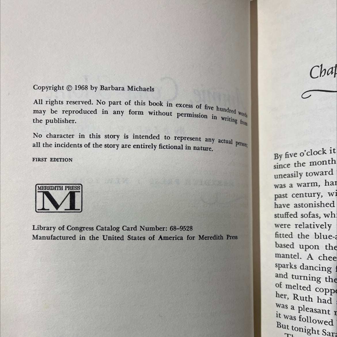 ammie, come home book, by barbara michaels, 1968 Hardcover image 3