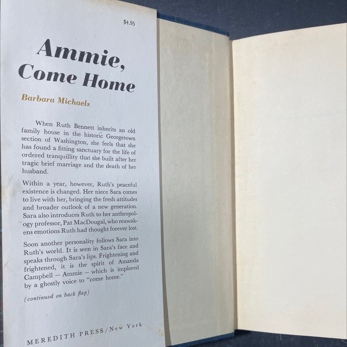 ammie, come home book, by barbara michaels, 1968 Hardcover image 4