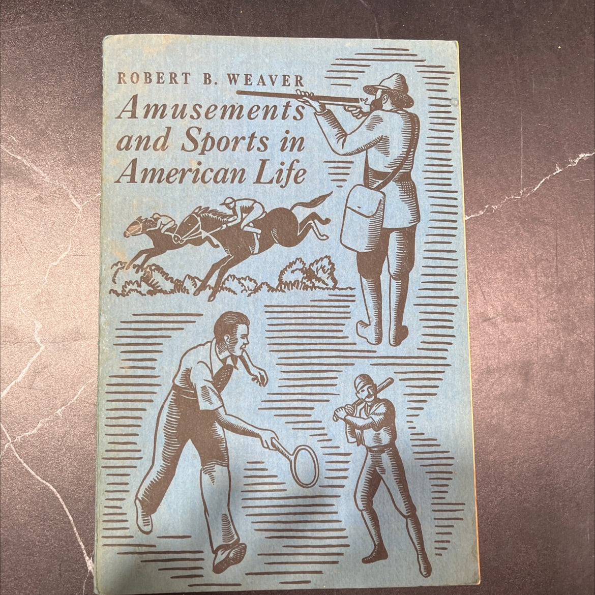amusements and sports in american life book, by robert b. weaver, 1939 Paperback, Antique image 1