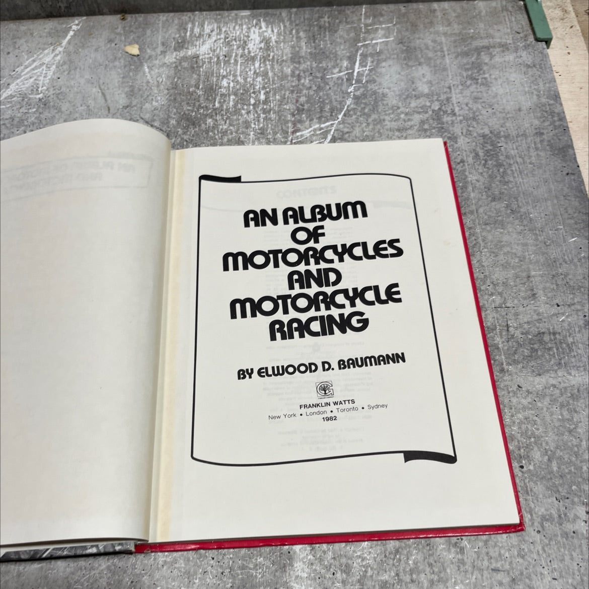 an album of motorcycles and motorcycle racing book, by elwood d. baumann, 1982 Hardcover image 2