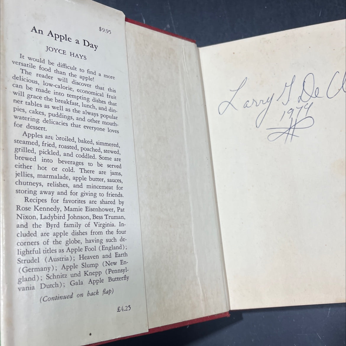 an apple a day book, by Joyce Hays, 1976 Hardcover image 4