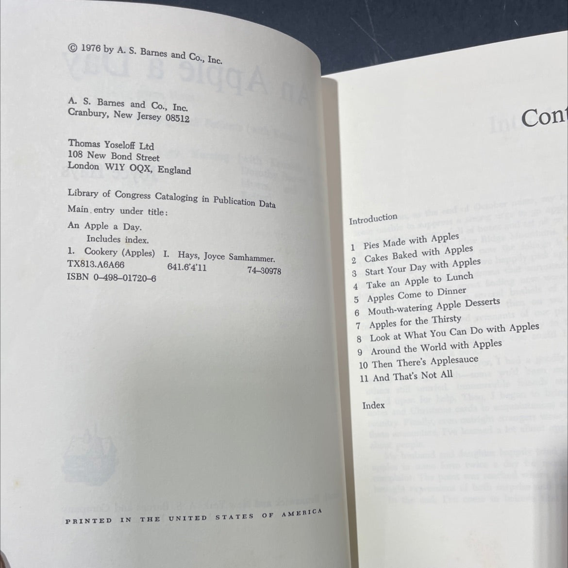 an apple a day book, by Joyce Hays, 1976 Hardcover image 3